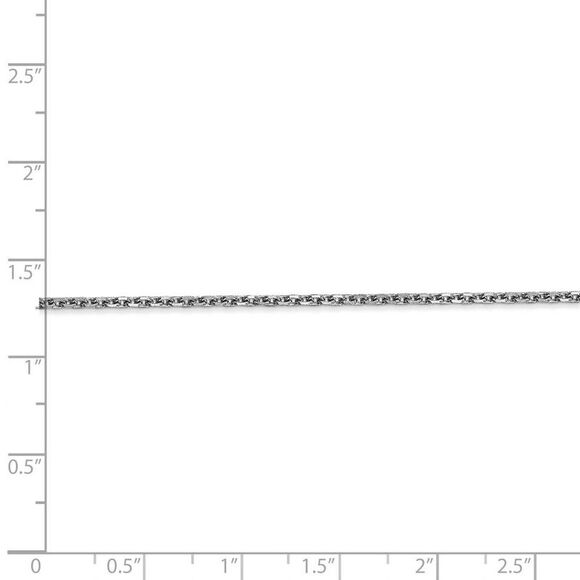 1.65mm 14k White Gold Diamond Cut Solid Cable Chain Necklace, 26 Inch